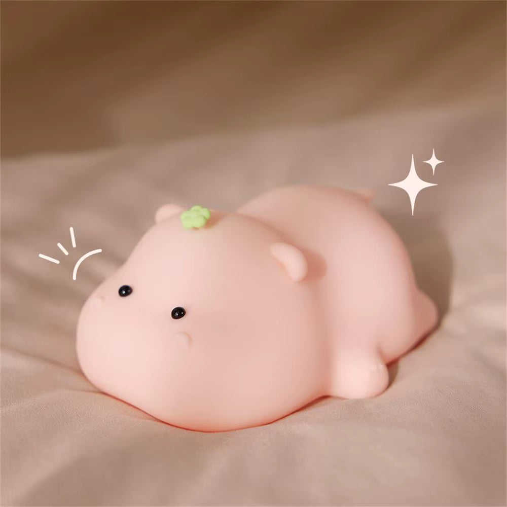 Bunny Silicone Night Light, Children'S Room Decorative Lamp, USB Rechargeable Timer Dimmable Silicone Sleep Light