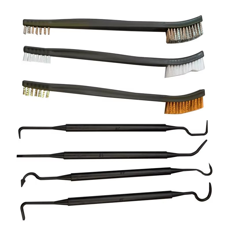 Double-End Steel Wire Brush & Nylon Pick Set Universal Hunting Gun Cleaning Kit Tactical Rifle Gun Cleaning Tool