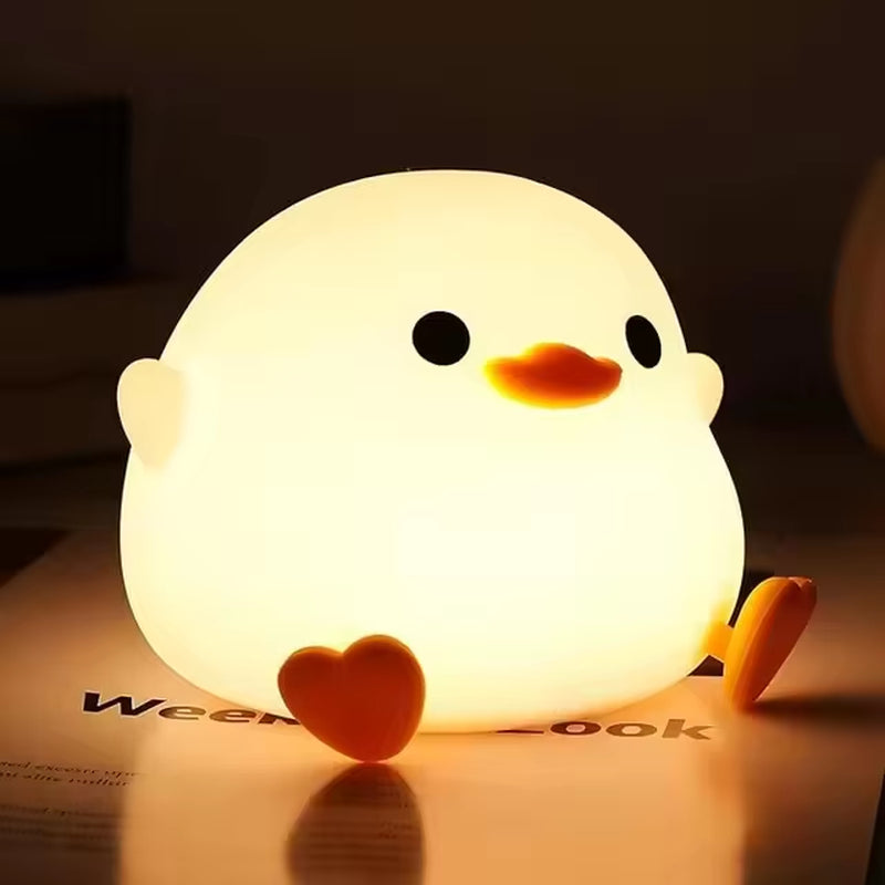 Bunny Silicone Night Light, Children'S Room Decorative Lamp, USB Rechargeable Timer Dimmable Silicone Sleep Light